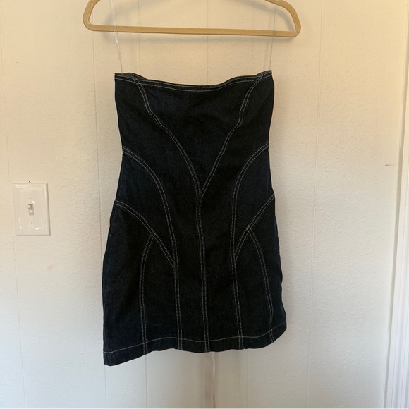 Strapless Denim Dress - Picture 1 of 9